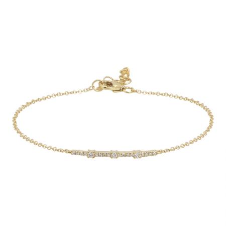 14k Gold Diamond Bar Bracelet