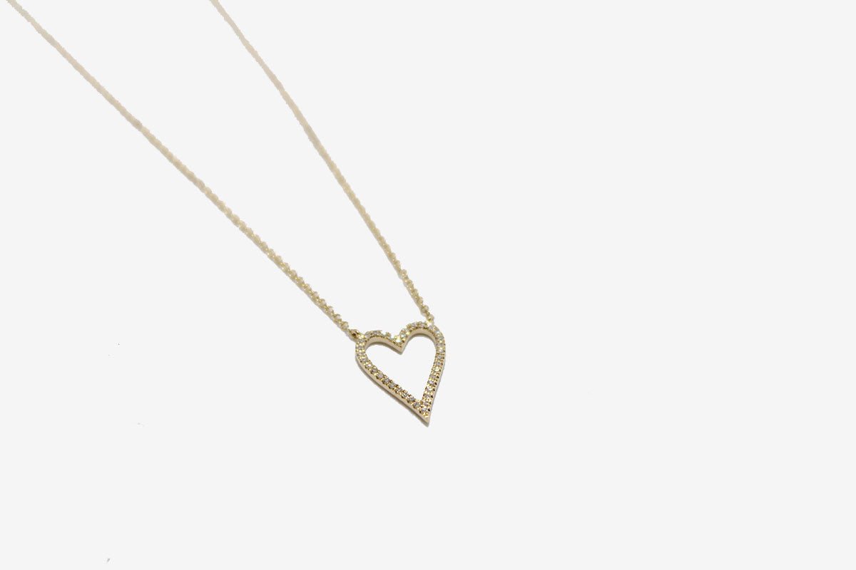 14k Gold Diamond Heart Necklace