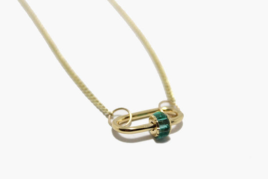 14k Gold Emerald Carabiner