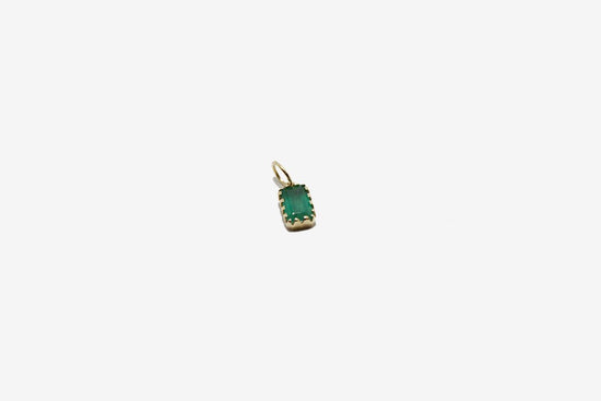 14k Gold Emerald Charm