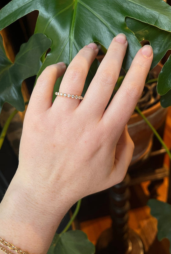 14k Gold Half Eternity Diamond Band