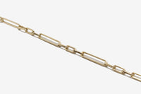 14k Gold Long Trombone Chain Bracelet