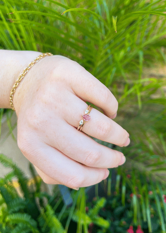 14k Gold Pink Sapphire Ring