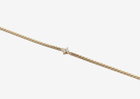 14k Gold Quad Diamond Box Chain Bracelet