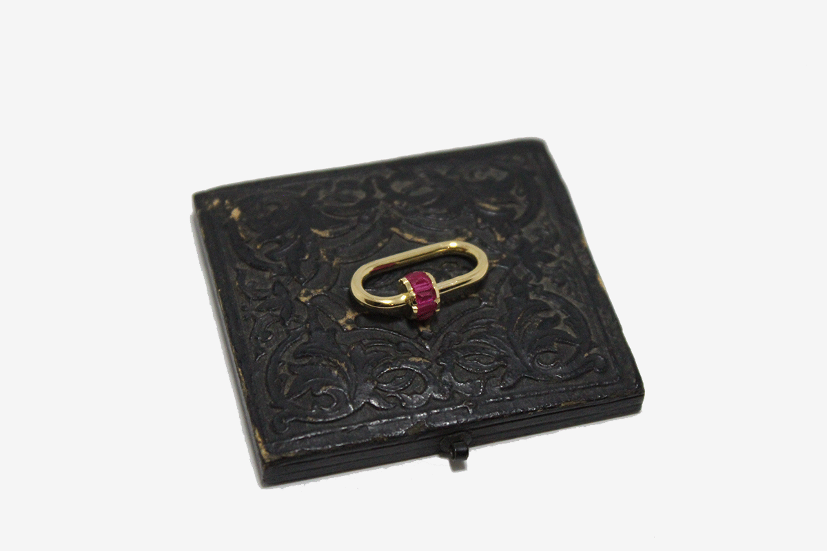 14k Gold Ruby Carabiner