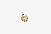 14k Gold Small Diamond Heart Charm