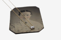 14k Gold Two Tone Emerald Cut Lab Diamond Necklace