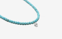 Beaded Turquoise + Lab Diamond Teardrop Necklace