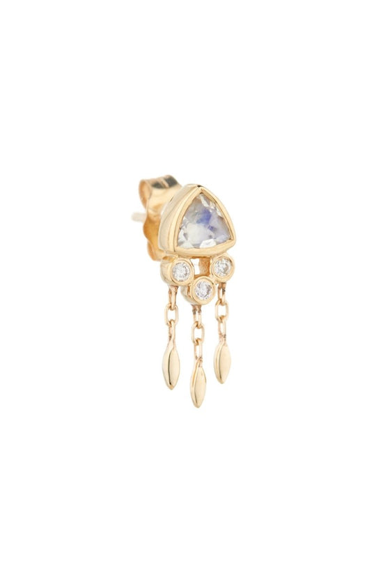 Celine Daoust 14k Moonstone & Diamond Single Earring