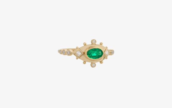 Celine Daoust Emerald + Diamonds Eye Ring