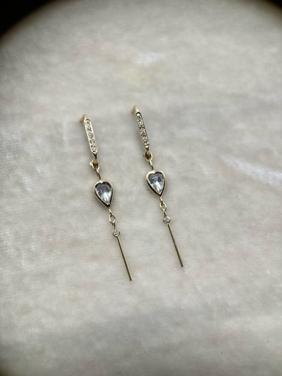 Celine Daoust Grey Diamond Heart Earrings