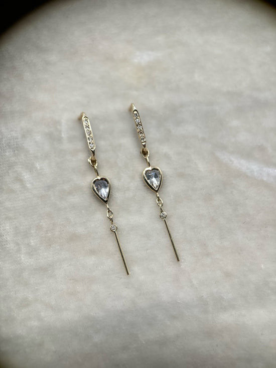 Load image into Gallery viewer, Celine Daoust Grey Diamond Heart Earrings
