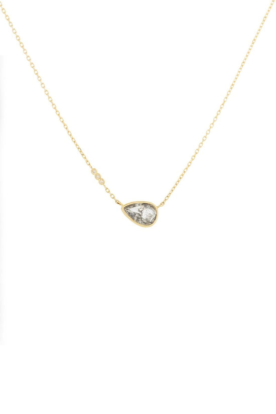 Celine Daoust Grey Diamond & Three Diamond Chain Necklace