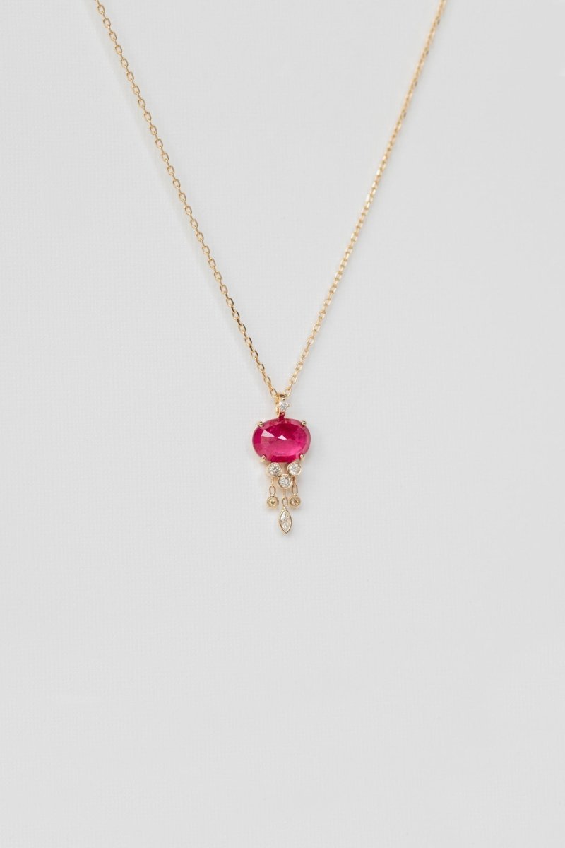 Celine Daoust Ruby and Diamond Jellyfish Necklace