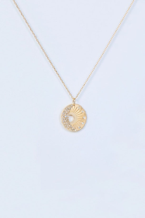 Celine Daoust Sun and Diamonds Moon Medallion Necklace