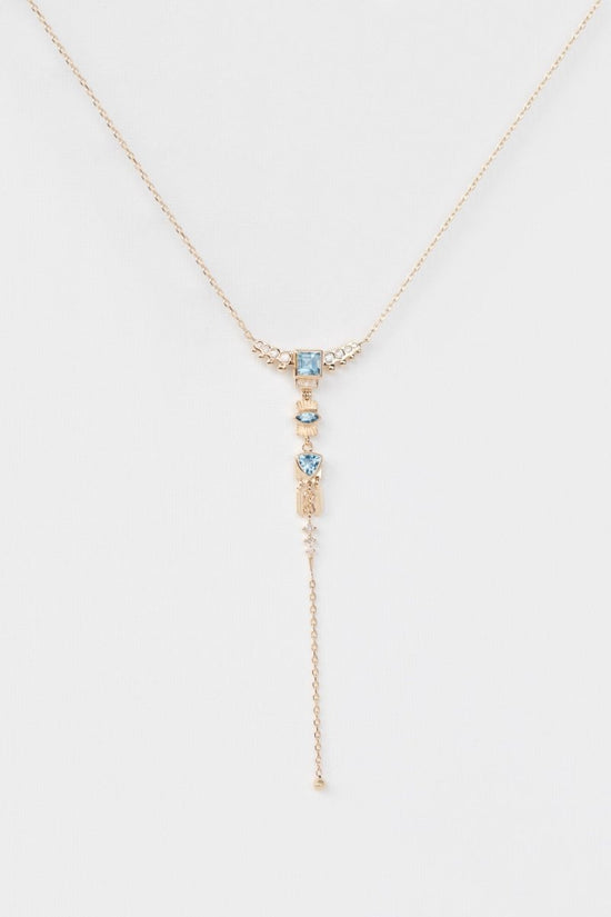 Celine Daoust Totem Aquamarine Diamond Lariat Necklace