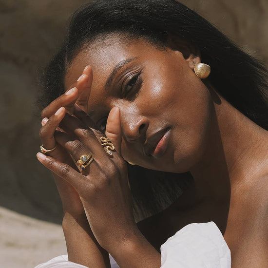Hammered Dot Chubby Hoop Earrings