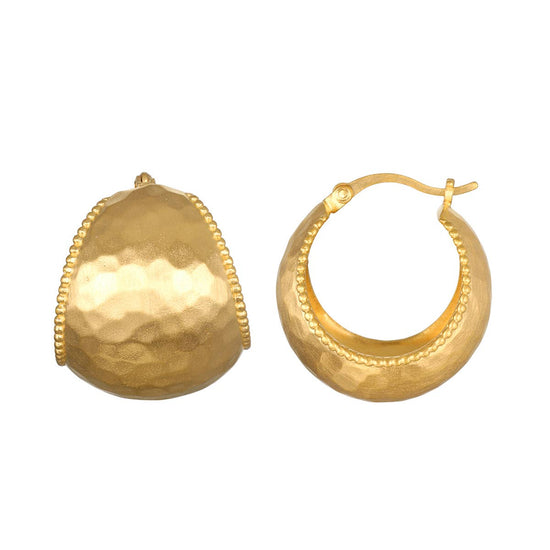 Hammered Dot Chubby Hoop Earrings