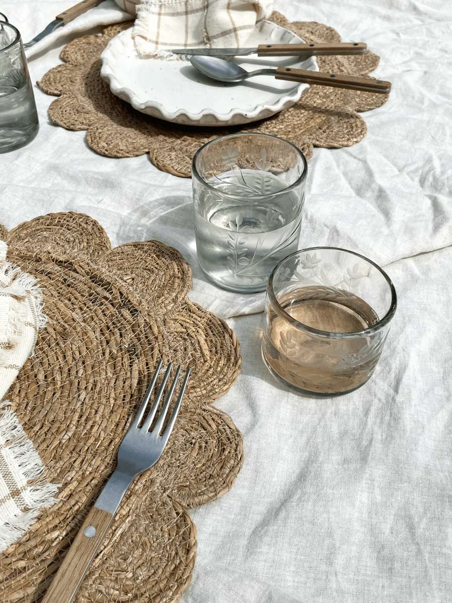 Hand - etched Blown Tumbler Glass