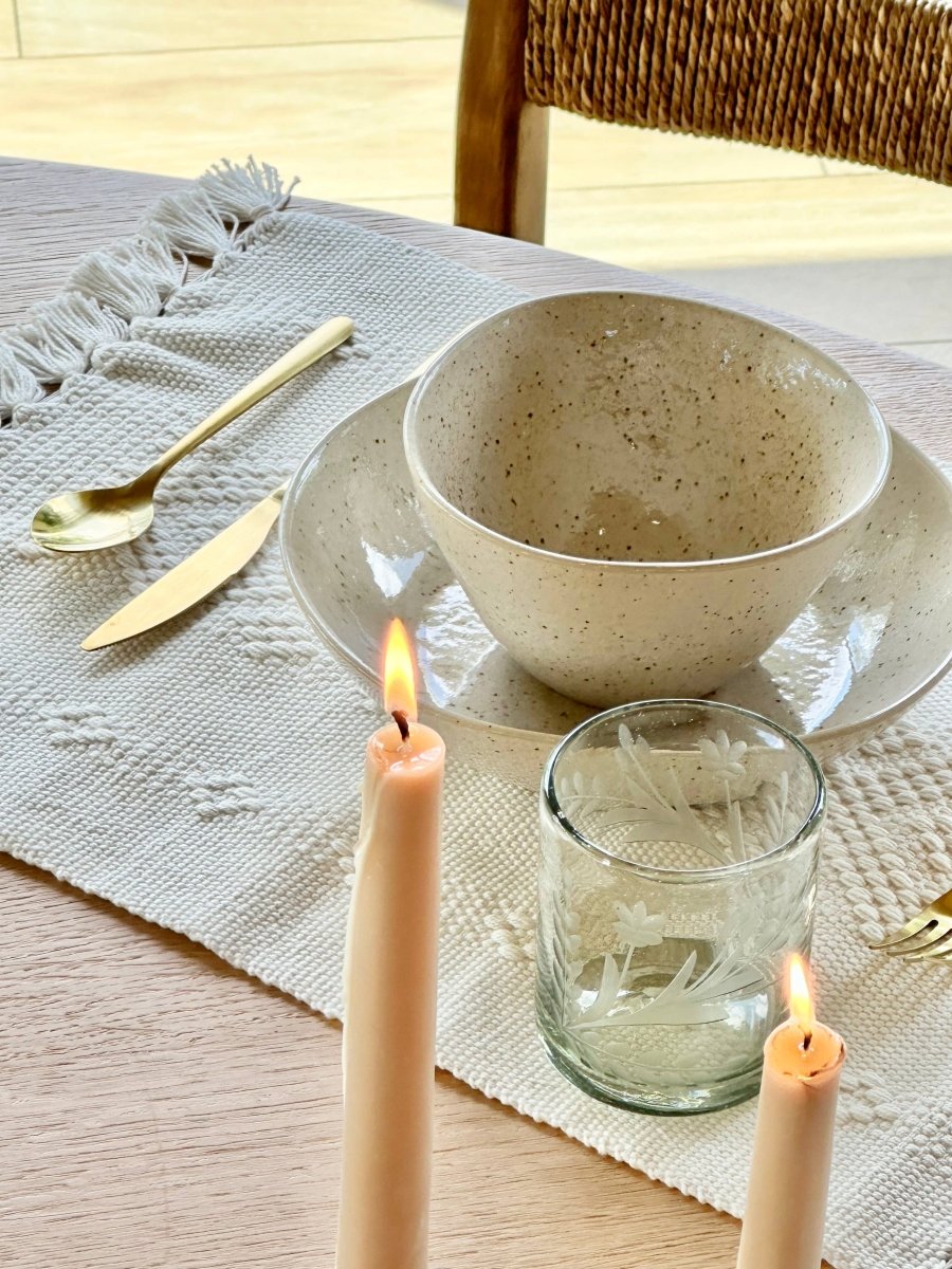 Hand - etched Blown Tumbler Glass