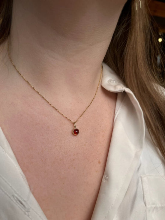 Occasionally Sweet 14k Gold Burnt Garnet Necklace