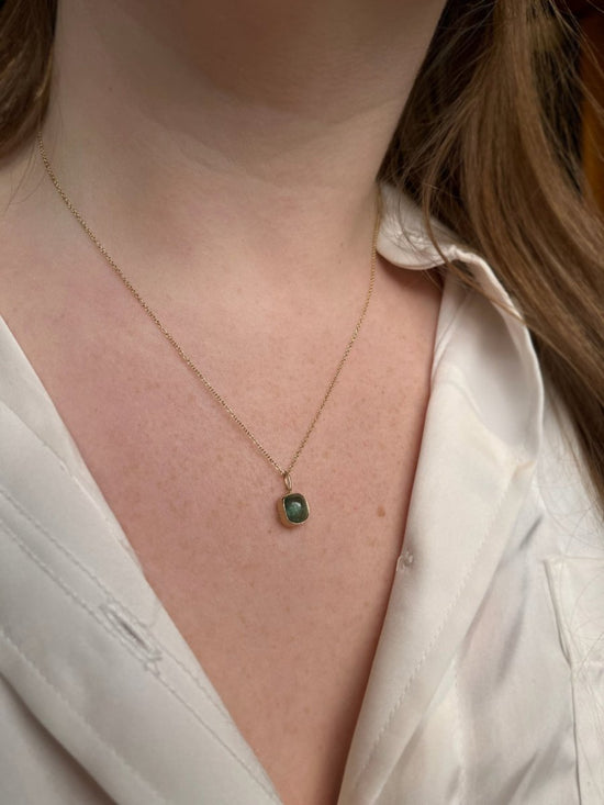 Occasionally Sweet 14k Gold Green Tourmaline Necklace