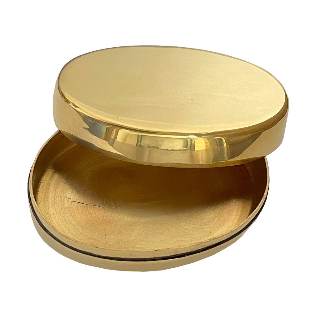 Oval Polished Brass Box