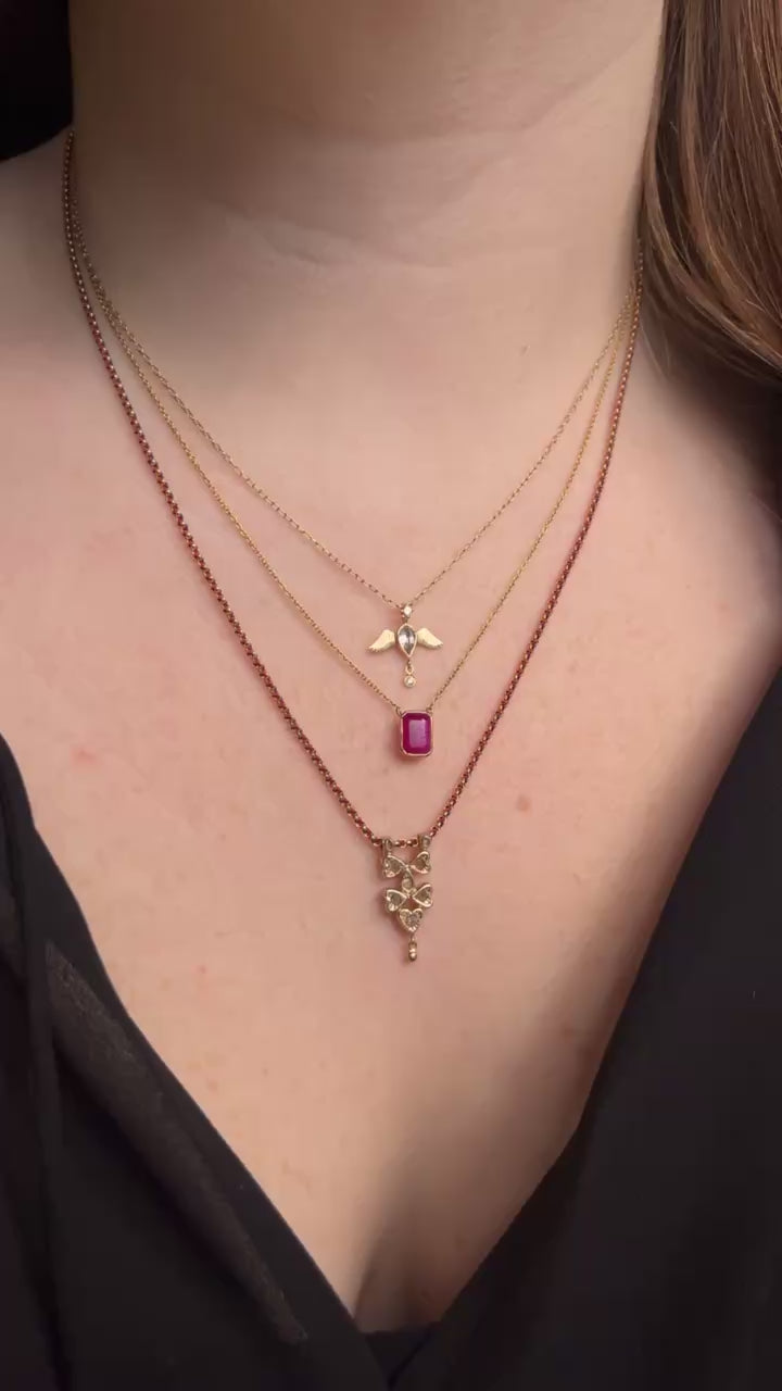18k Gold Ruby Necklace
