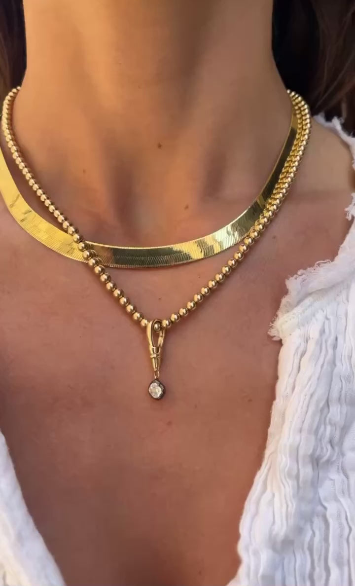 14k Gold Herringbone Necklace