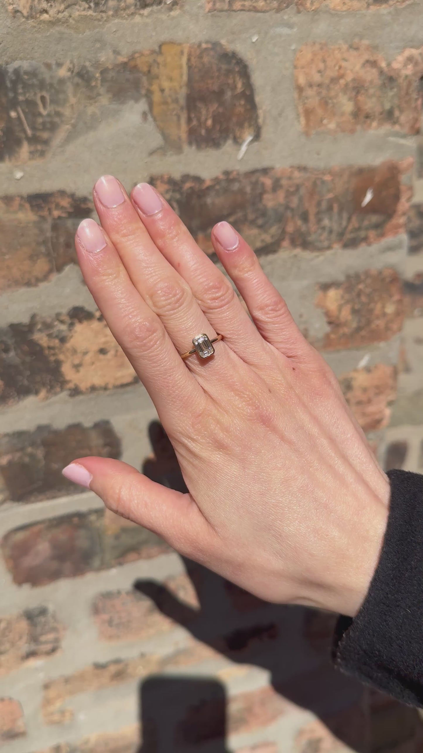 14K Gold Emerald Cut Lab Diamond Ring - 2ct