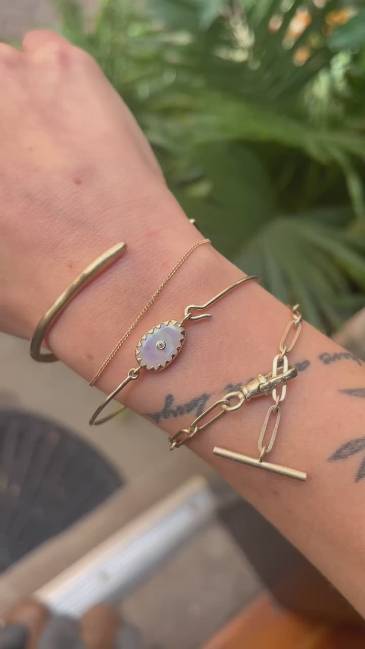 9k Gold Moonstone + Diamond Orso Bracelet ✨