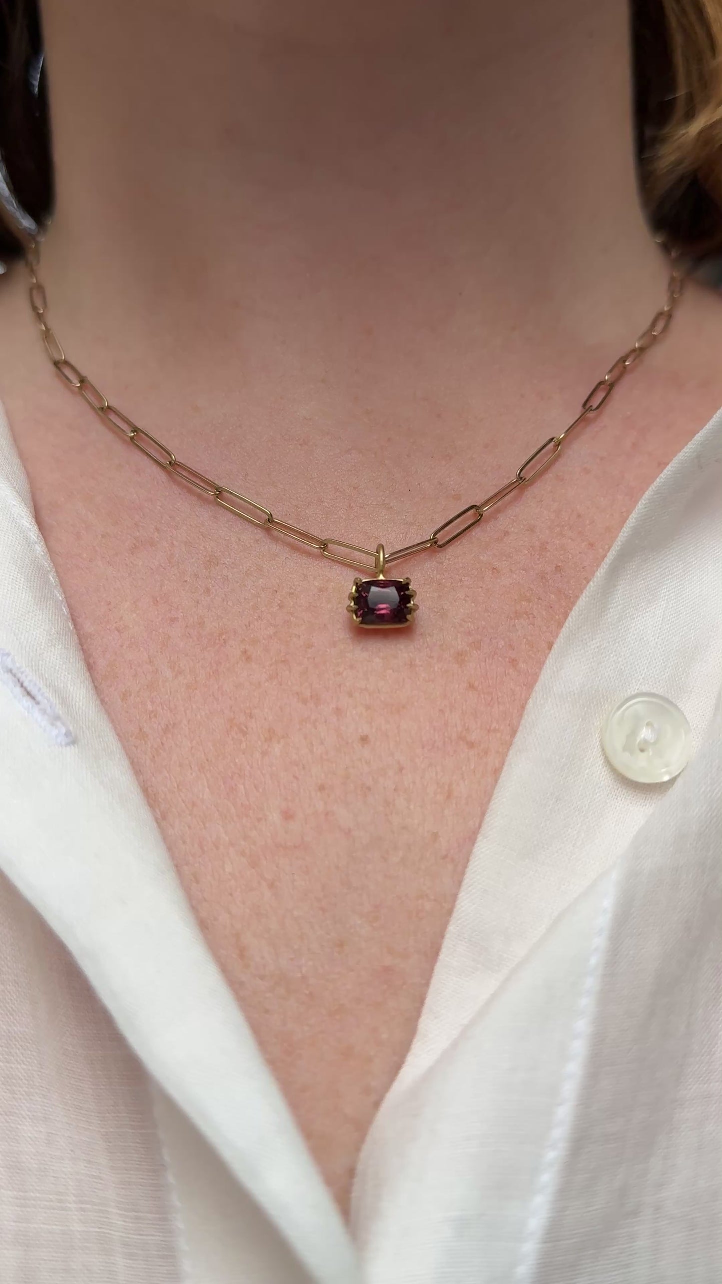 18k Gold East-West Spinel Basket Pendant