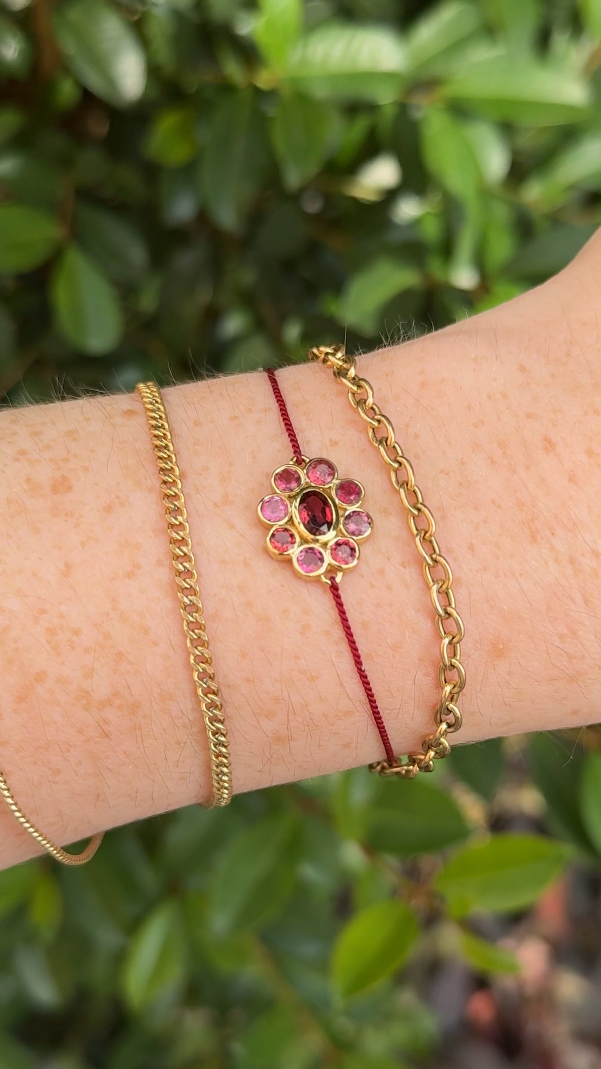 Garnet 9 Planets Bracelet