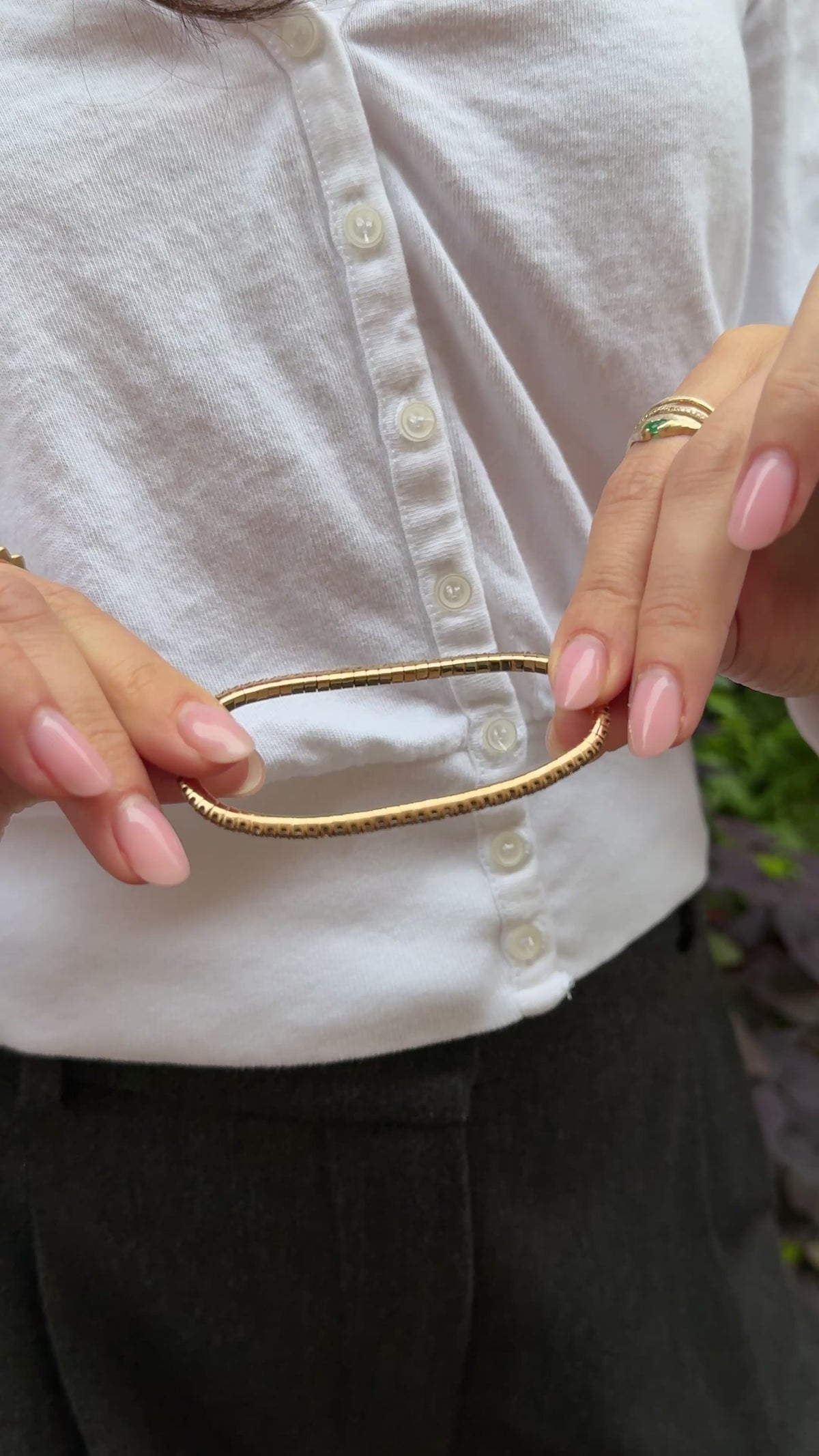 18k Rose Gold Cognac Diamond Stretch Tennis Bracelet