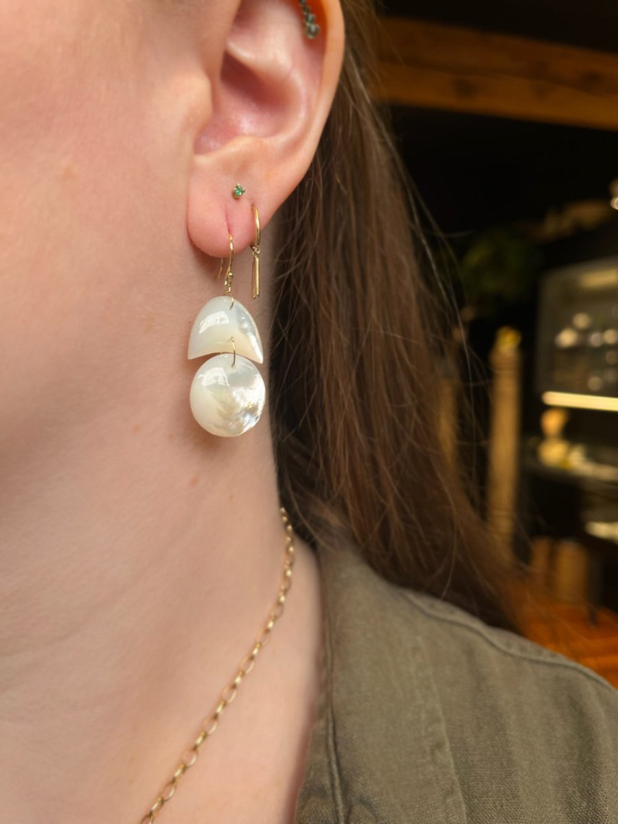 Ten Thousand Things Mother of Pearl Tiny Arp Earrings