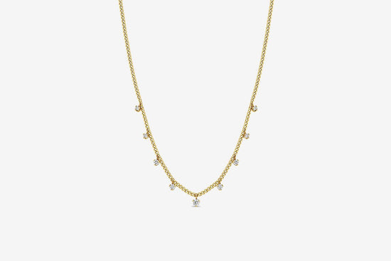 Zoe Chicco 14k 9 Diamond Extra Small Curb Chain Necklace