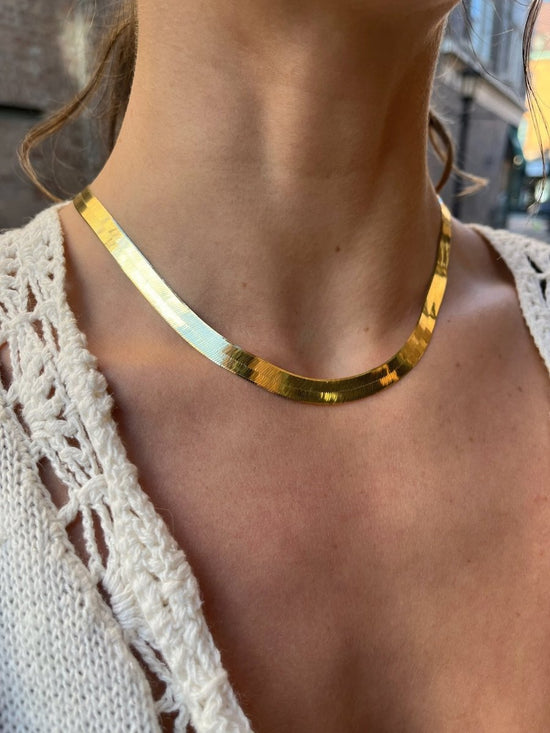 14k Gold Herringbone Necklace