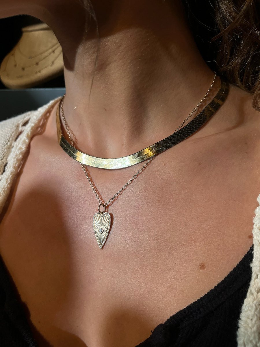 14k Gold Herringbone Necklace