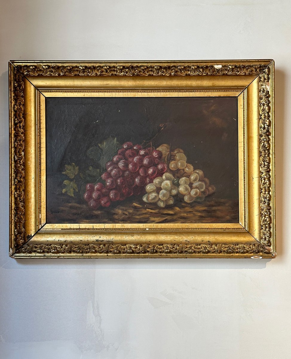 Antique European Grapes Still Life