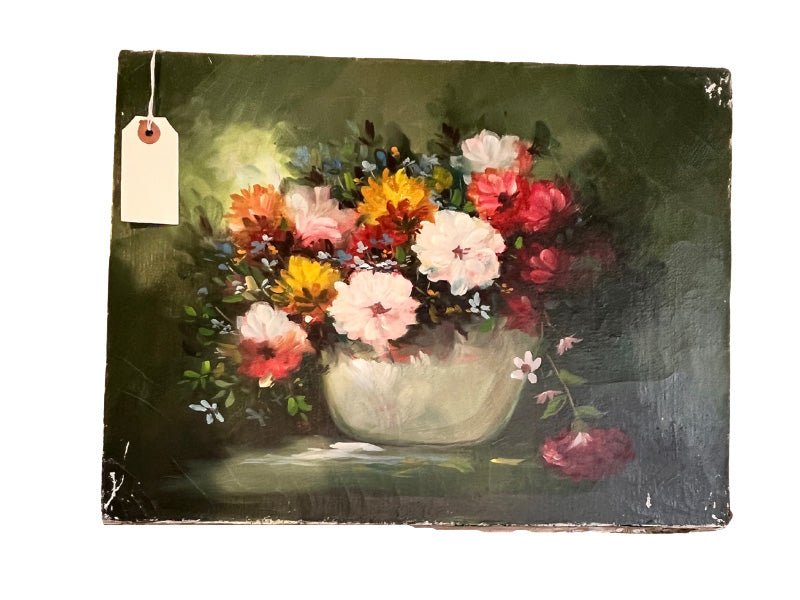 Antique Floral Oil - Greens