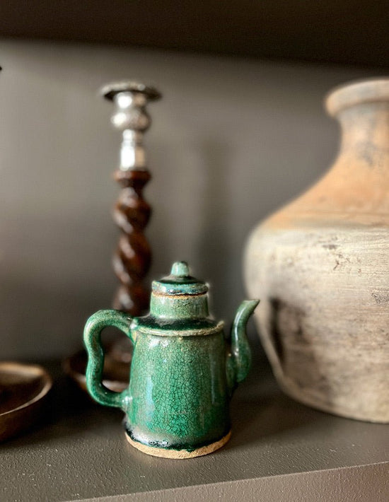 Antique Glazed Green Pitcher