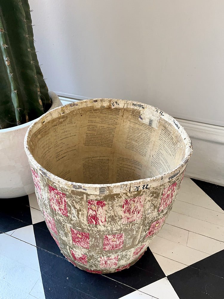 Floral Paper Mache Basket