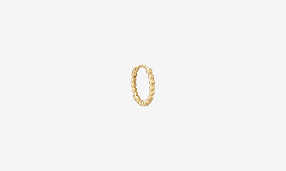 Metier 9k Beaded Clicker Hoop