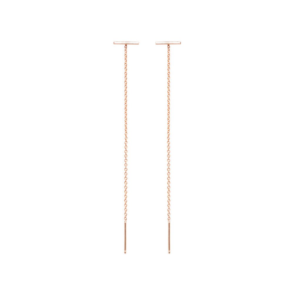 Zoe Chicco 14k Gold Thin Bar Threader Earrings